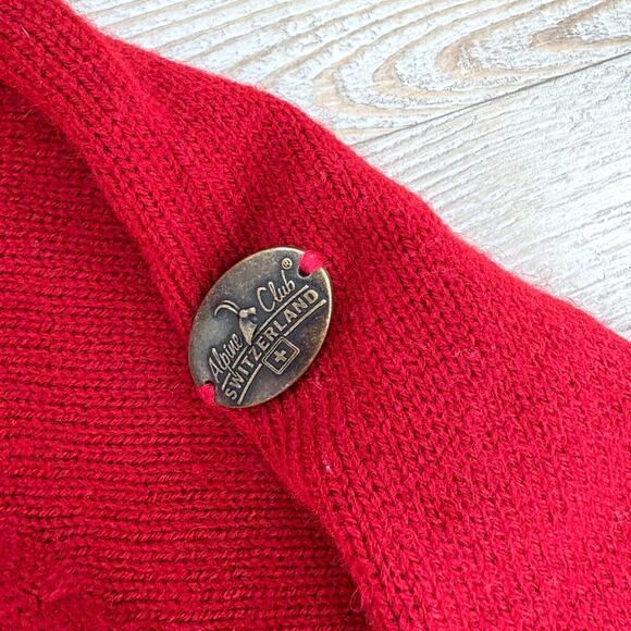 Alpine Swiss Club Switzerland Merino Wool Zip‎ Front Sweater | Red XL - Picture 5 of 10